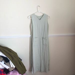 Vintage Green Linen Dress XS/S